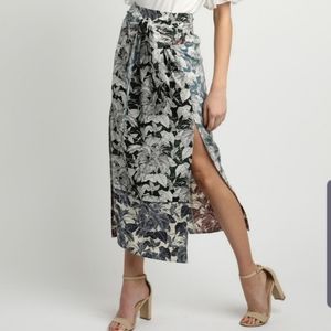 Black printed Midi skirt